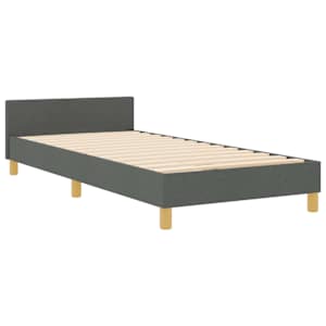 Rám postele s čelo Tmavě šedá 100 x 200 cm textil - obrázek 4