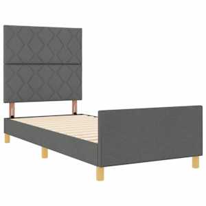Rám postele s čelo Tmavě šedá 100 x 200 cm textil - obrázek 5