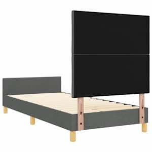 Rám postele s čelo Tmavě šedá 100 x 200 cm textil - obrázek 9