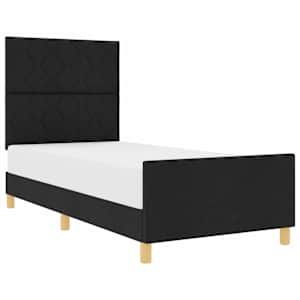 Rám postele s čelo Černá 100 x 200 cm textil - obrázek 2