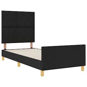 Rám postele s čelo Černá 100 x 200 cm textil - obrázek 5