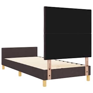 Rám postele s čelo Tmavě hnědá 100 x 200 cm textil - obrázek 8