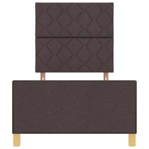 Rám postele s čelo Tmavě hnědá 100 x 200 cm textil - obrázek 6