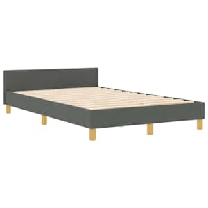 Rám postele s čelo Tmavě šedá 120 x 190 cm textil - obrázek 4