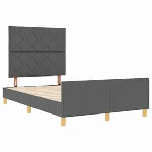 Rám postele s čelo Tmavě šedá 120 x 190 cm textil - obrázek 5
