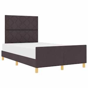 Rám postele s čelo Tmavě hnědá 120 x 190 cm textil - obrázek 2