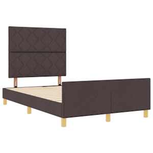 Rám postele s čelo Tmavě hnědá 120 x 190 cm textil - obrázek 5