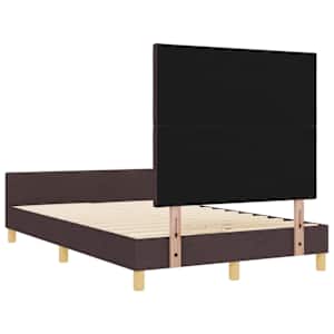 Rám postele s čelo Tmavě hnědá 120 x 190 cm textil - obrázek 9