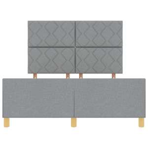 Rám postele s čelo Světle šedá 140 x 190 cm textil - obrázek 7