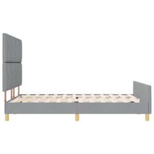 Rám postele s čelo Světle šedá 140 x 190 cm textil - obrázek 8