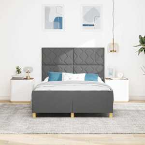 Rám postele s čelo Tmavě šedá 160 x 200 cm textil - obrázek 3