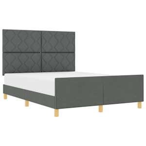 Rám postele s čelo Tmavě šedá 160 x 200 cm textil - obrázek 2
