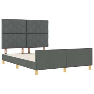 Rám postele s čelo Tmavě šedá 160 x 200 cm textil - obrázek 5