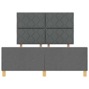Rám postele s čelo Tmavě šedá 160 x 200 cm textil - obrázek 7