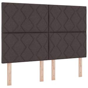 Rám postele s čelo Tmavě hnědá 160 x 200 cm textil - obrázek 6