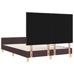 Rám postele s čelo Tmavě hnědá 160 x 200 cm textil - obrázek 9