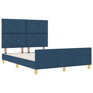 Rám postele s čelo Modrá 160 x 200 cm textil - obrázek 5
