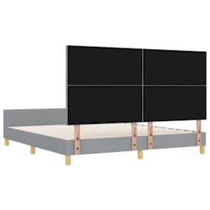 Rám postele s čelo Světle šedá 180 x 200 cm textil - obrázek 9