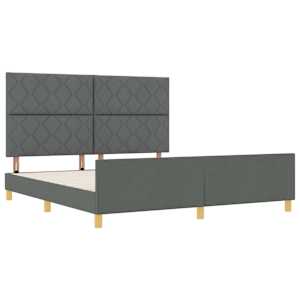 Rám postele s čelo Tmavě šedá 180 x 200 cm textil - obrázek 5