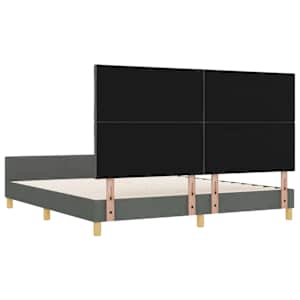 Rám postele s čelo Tmavě šedá 180 x 200 cm textil - obrázek 9
