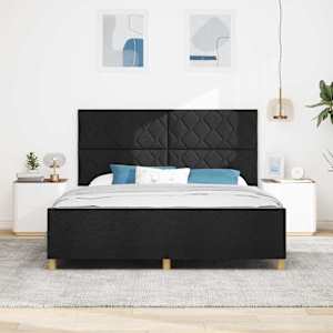 Rám postele s čelo Černá 180 x 200 cm textil - obrázek 3