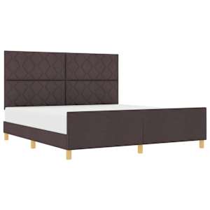 Rám postele s čelo Tmavě hnědá 180 x 200 cm textil - obrázek 2