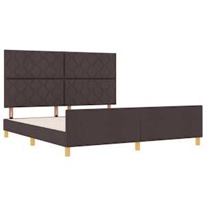 Rám postele s čelo Tmavě hnědá 180 x 200 cm textil - obrázek 5