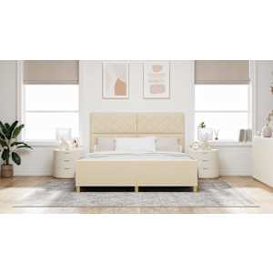 Rám postele s čelo Krémová 180 x 200 cm textil - obrázek 3