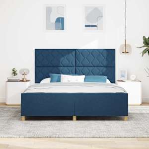 Rám postele s čelo Modrá 180 x 200 cm textil - obrázek 3