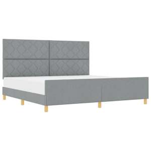 vidaXL Voodi raam peaga Helehall 200 x 200 cm kangas