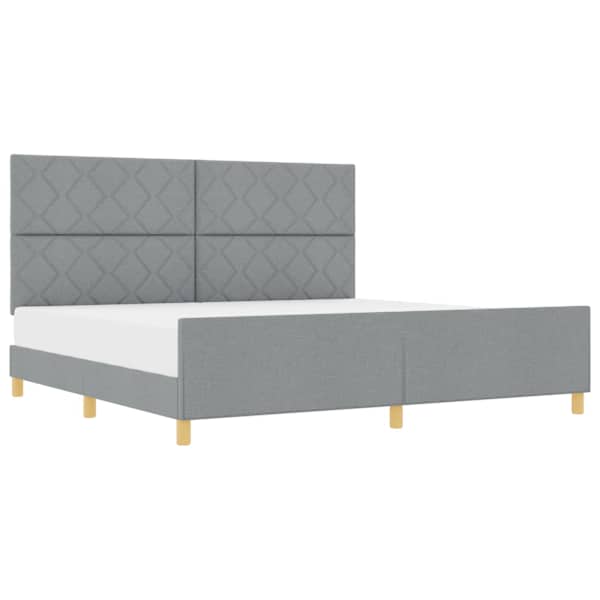 vidaXL Voodi raam peaga Helehall 200 x 200 cm kangas