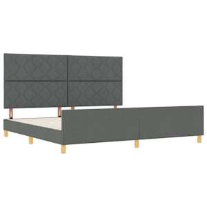 Rám postele s čelo Tmavě šedá 200 x 200 cm textil - obrázek 5