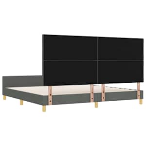 Rám postele s čelo Tmavě šedá 200 x 200 cm textil - obrázek 9