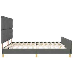 Rám postele s čelo Tmavě šedá 200 x 200 cm textil - obrázek 8