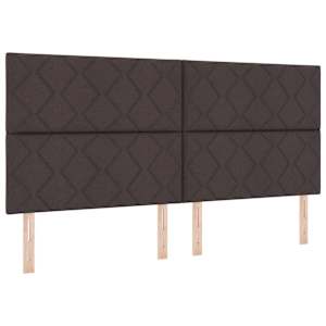 Rám postele s čelo Tmavě hnědá 200 x 200 cm textil - obrázek 6