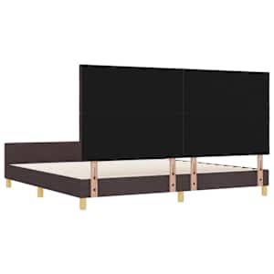 Rám postele s čelo Tmavě hnědá 200 x 200 cm textil - obrázek 9