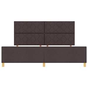 Rám postele s čelo Tmavě hnědá 200 x 200 cm textil - obrázek 7