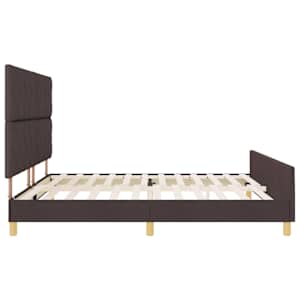Rám postele s čelo Tmavě hnědá 200 x 200 cm textil - obrázek 8