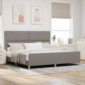 Rám postele s čelo Taupe 200 x 200 cm textil - obrázek 1