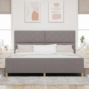 Rám postele s čelo Taupe 200 x 200 cm textil - obrázek 3