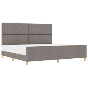 Rám postele s čelo Taupe 200 x 200 cm textil - obrázek 2