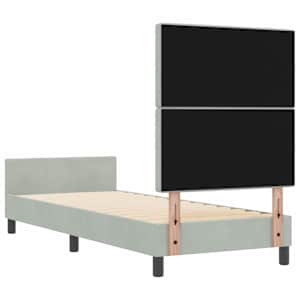 Postel s boxspringem s čelo Světle šedá 80 x 200 cm samet - obrázek 9