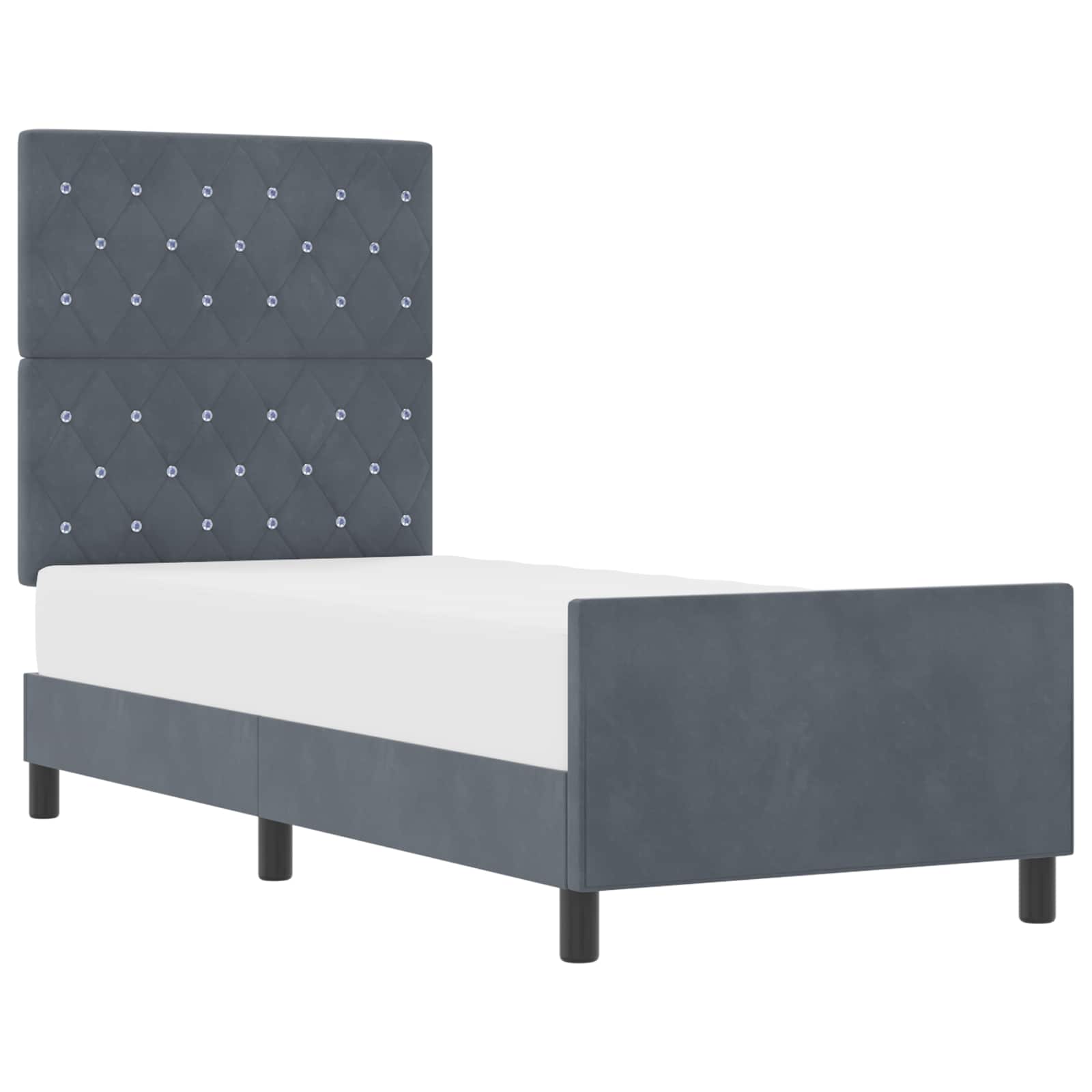 VidaXL Boxspring Bed Met Hoofdeinde Donkergrijs 80 X 200 Cm Fluweel