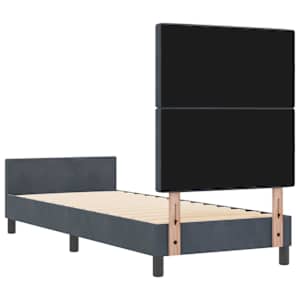 Postel s boxspringem s čelo Tmavě šedá 80 x 200 cm samet - obrázek 9