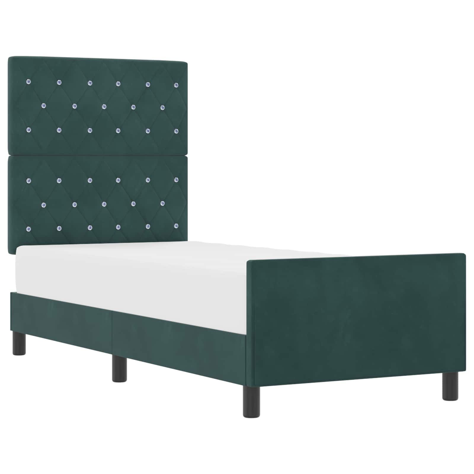 vidaXL Boxspringbed met hoofdeinde Donkergroen 80 x 200 cm Fluweel groen, foto 3