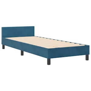 Postel s boxspringem s čelo Tmavě modrá 80 x 200 cm samet - obrázek 4