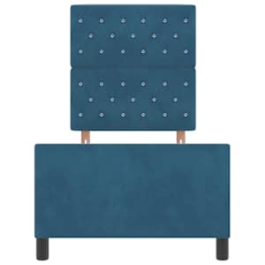 Postel s boxspringem s čelo Tmavě modrá 80 x 200 cm samet - obrázek 7