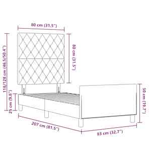 Postel s boxspringem s čelo Tmavě modrá 80 x 200 cm samet - obrázek 13