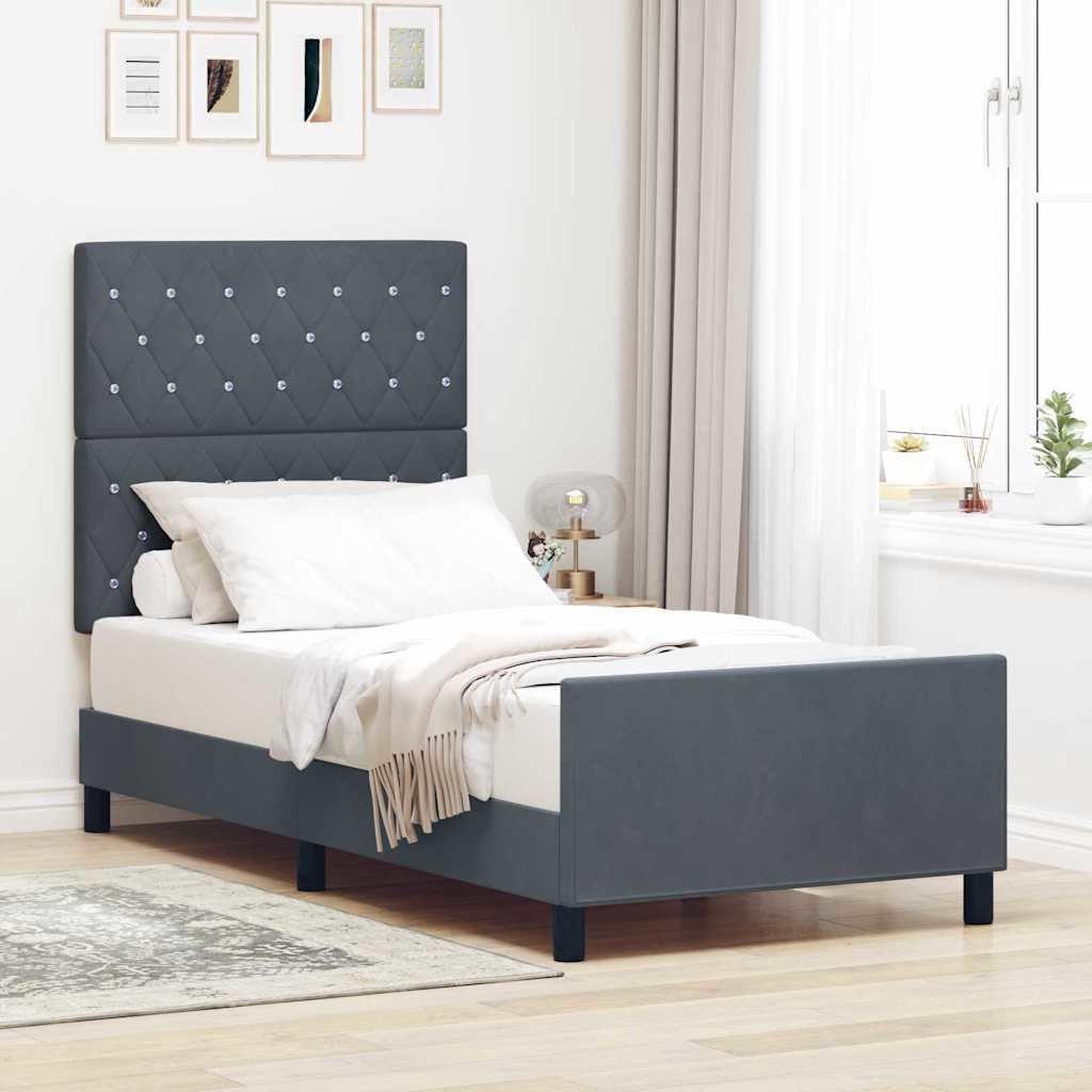 tumehall voodiraam 90x190 cm samet