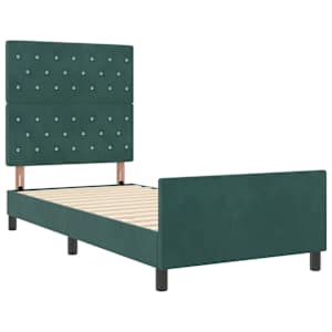 Postel s boxspringem s čelo Tmavě zelená 90 x 190 cm samet - obrázek 5